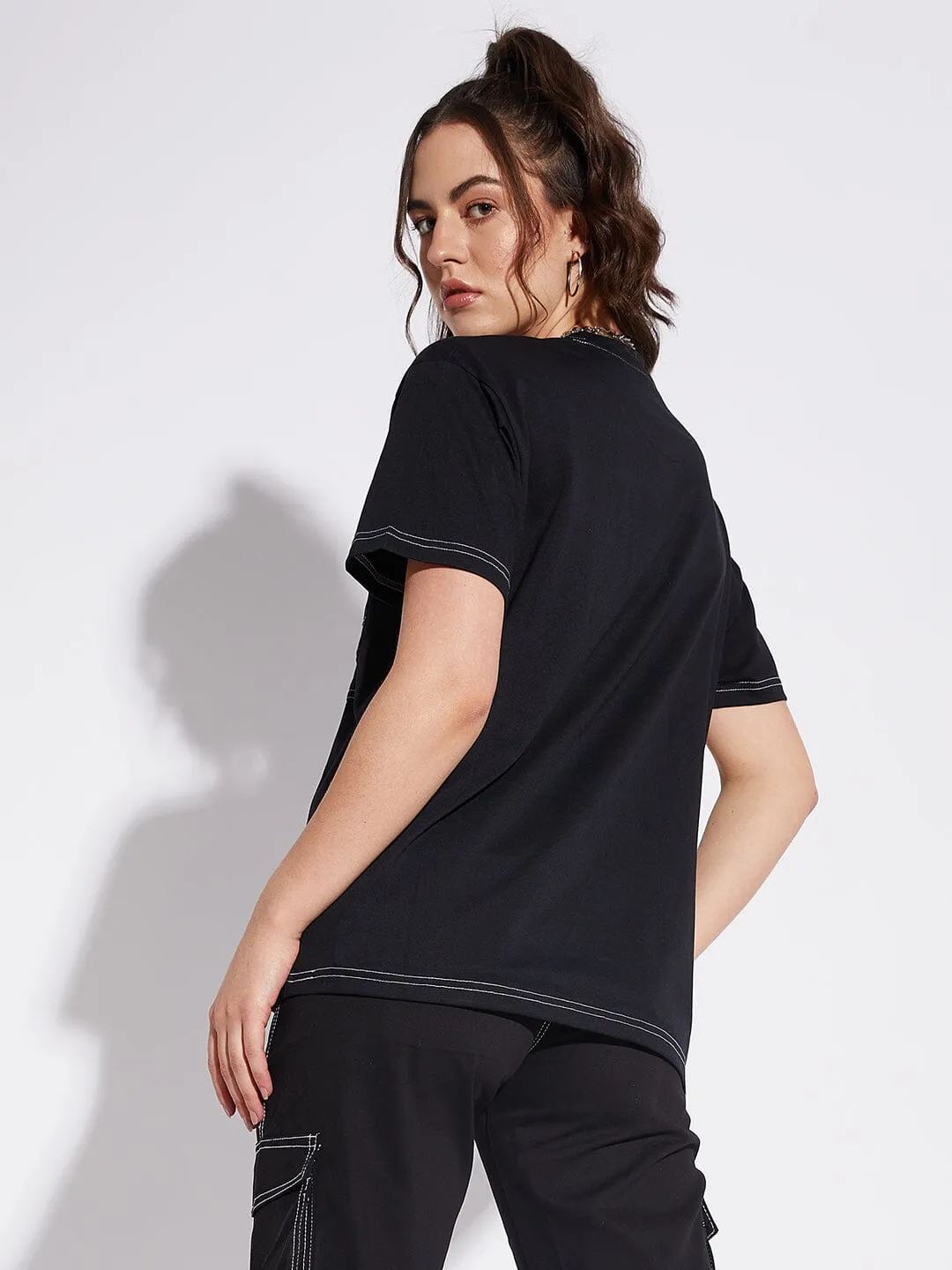 Black Unisex Oversized Carpenter Tshirt
