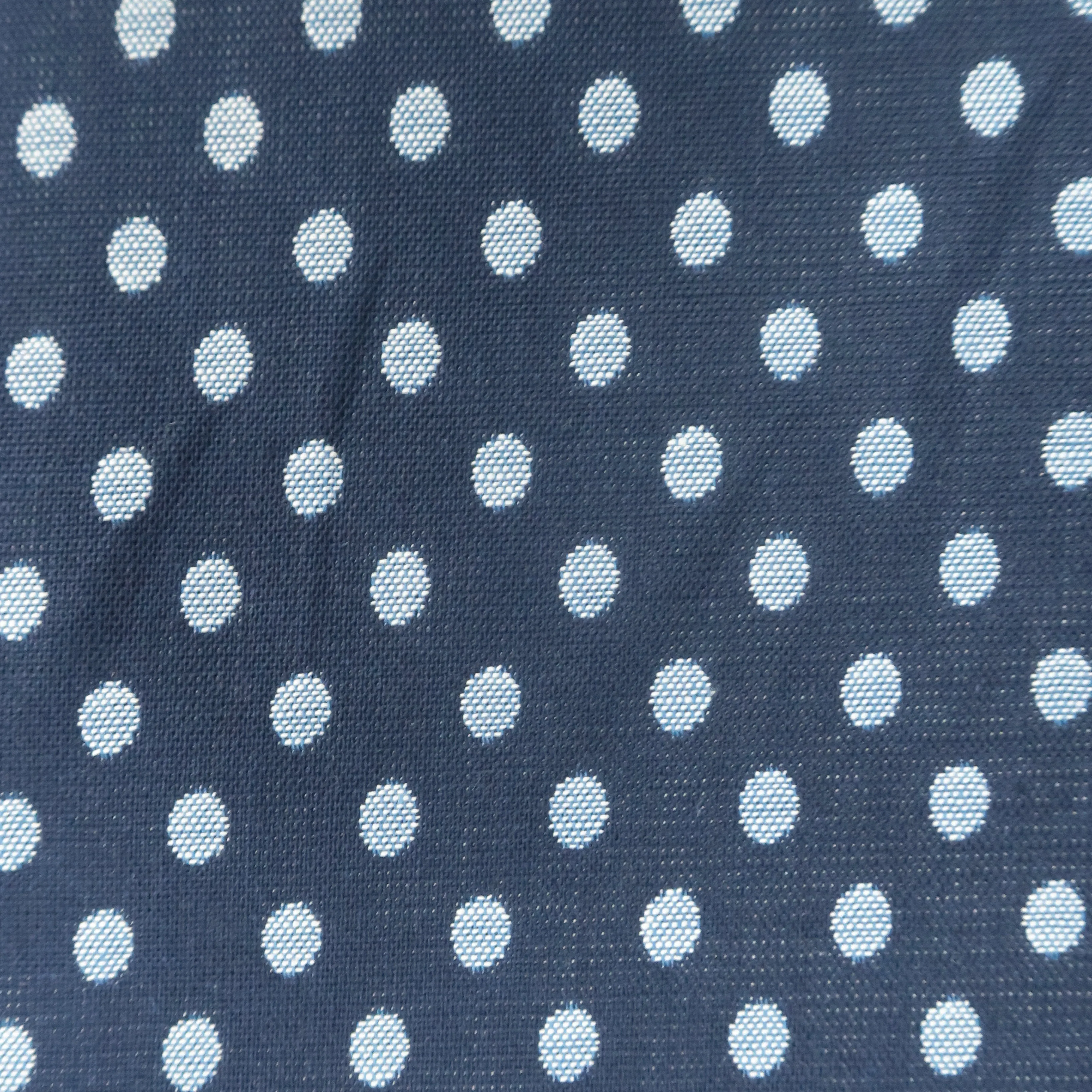 Blue Dotted 100% Fine Italian Cotton Denim Fabric