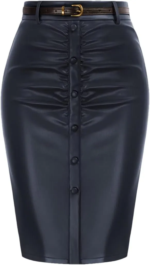 Bollrllr Women's Retro Pencil Skirt Hip Lifting High Waist Tight Skirt Business Office Work Skirt