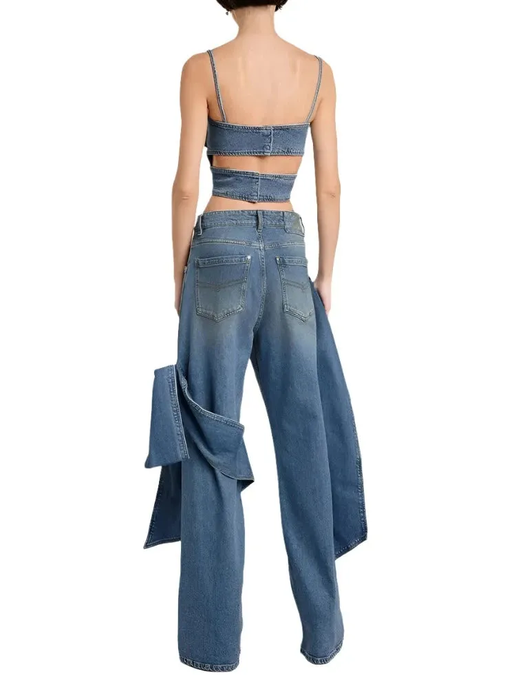 Bowknot Denim Set