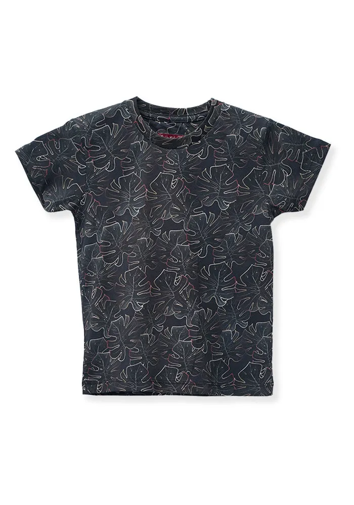 Boys' Black Printed T-Shirt