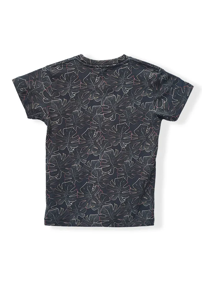 Boys' Black Printed T-Shirt