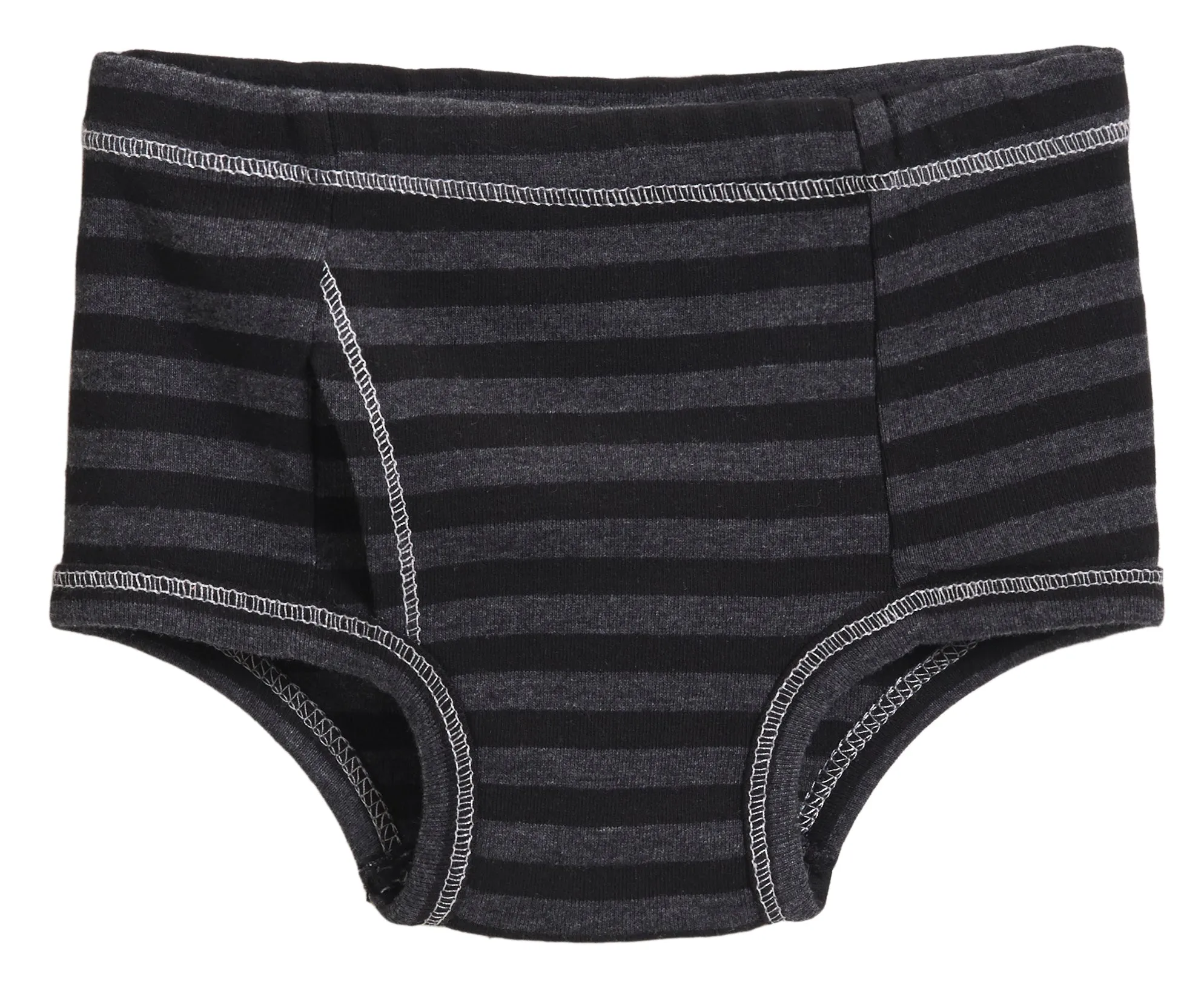 Boys Soft Stripe Brief | Black