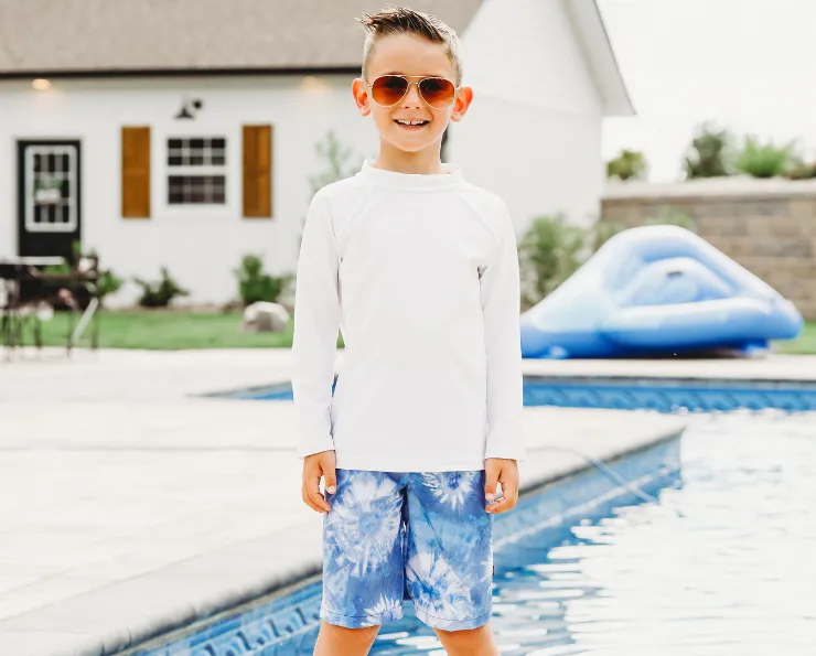 Boys UPF 50  Recycled Nylon Long Sleeve Rashguard | Black