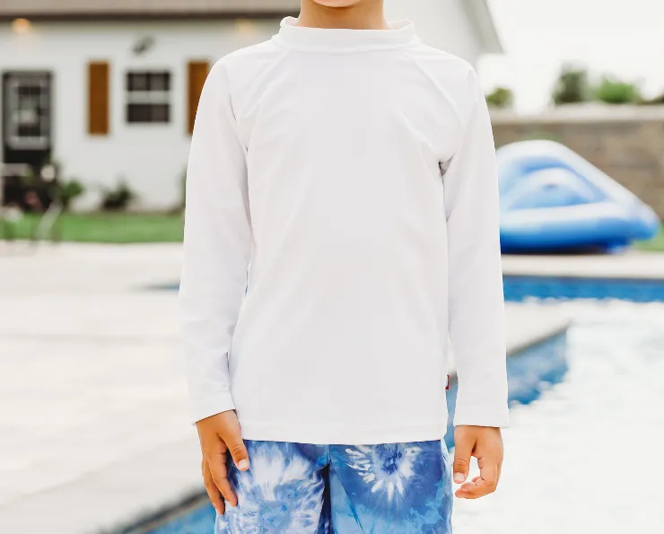 Boys UPF 50  Recycled Nylon Long Sleeve Rashguard | Black