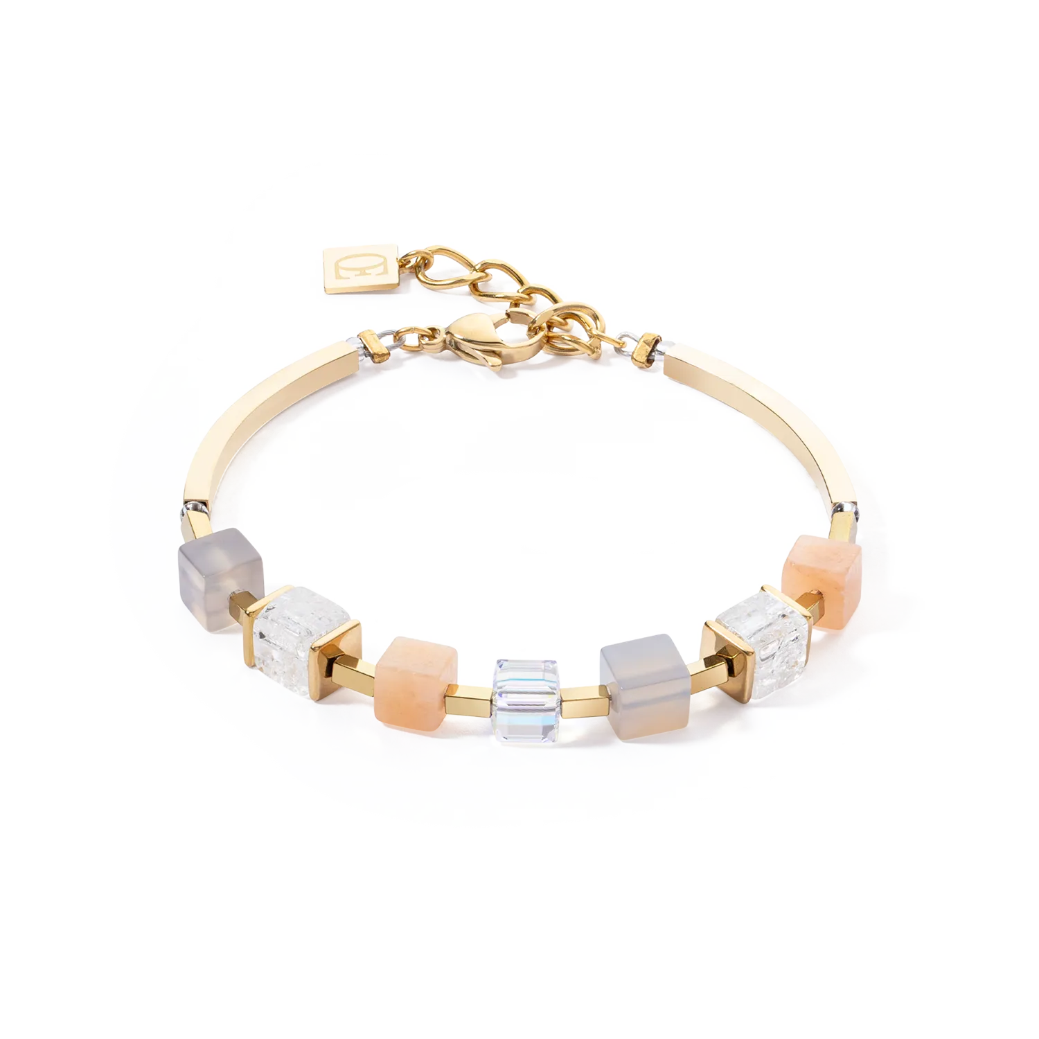 Bracelet Precious Statement Cubes grey-peach