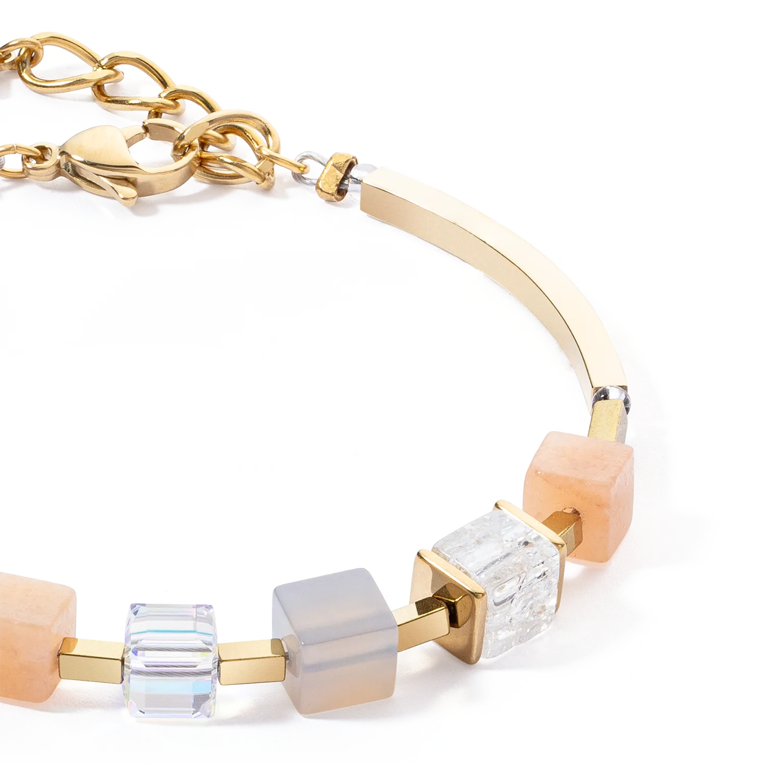 Bracelet Precious Statement Cubes grey-peach