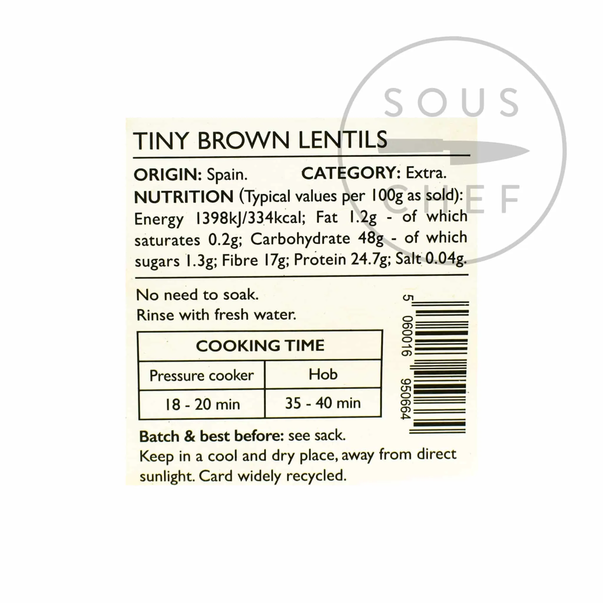 Brindisa Epic Pardina Lentils in Cloth Sack, 500g