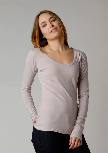 Brooklyn Denim Co. Organic Cotton Swoop Neck Long Sleeve