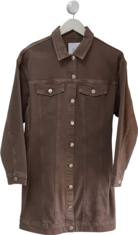 Brown Denim Jacket Dress UK 10