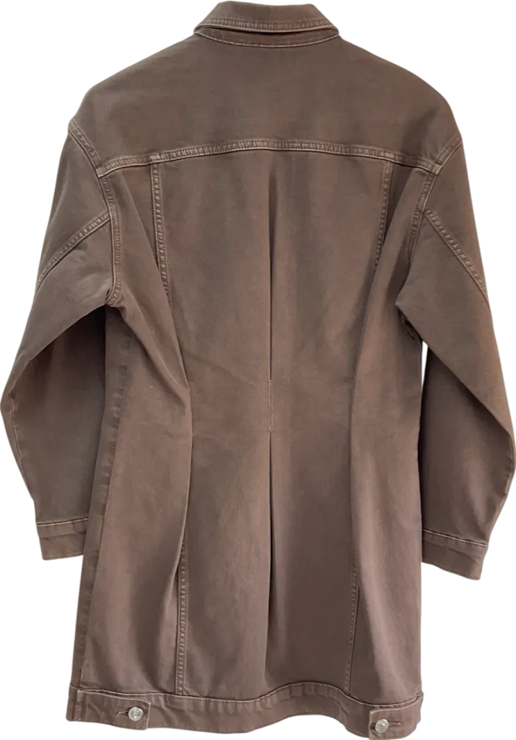 Brown Denim Jacket Dress UK 10
