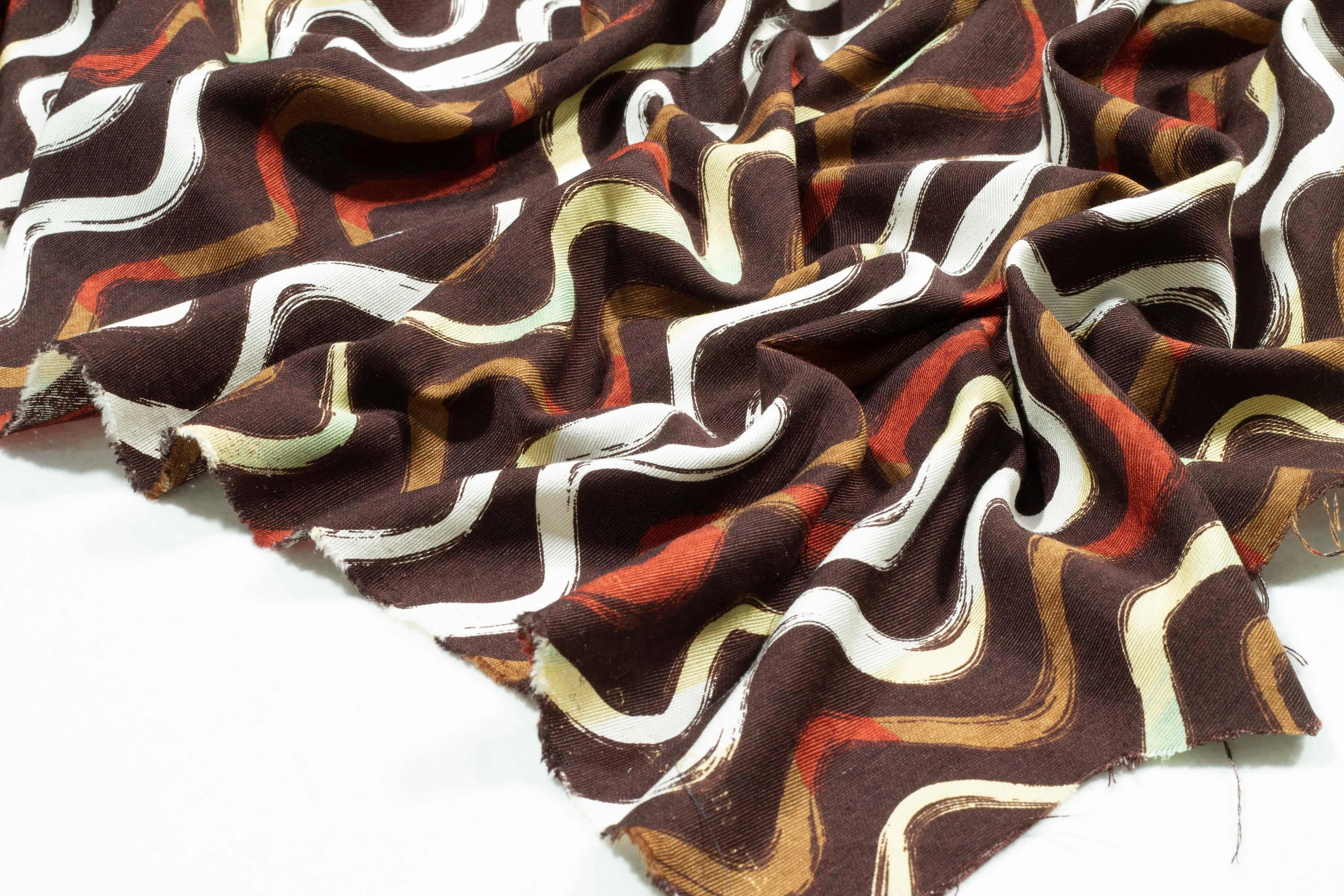 Brown Tone Silk Twill