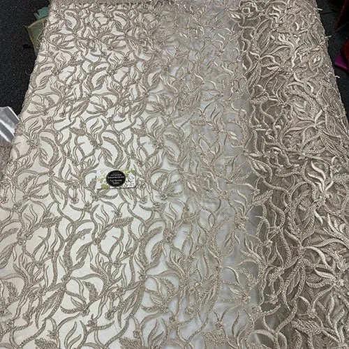 By The Yard Luxury Floral Heavy 3D Beaded Mesh Lace Fabric Hand Made lace Embroidered Glass Beads Sequins/Prom,Wedding Dress