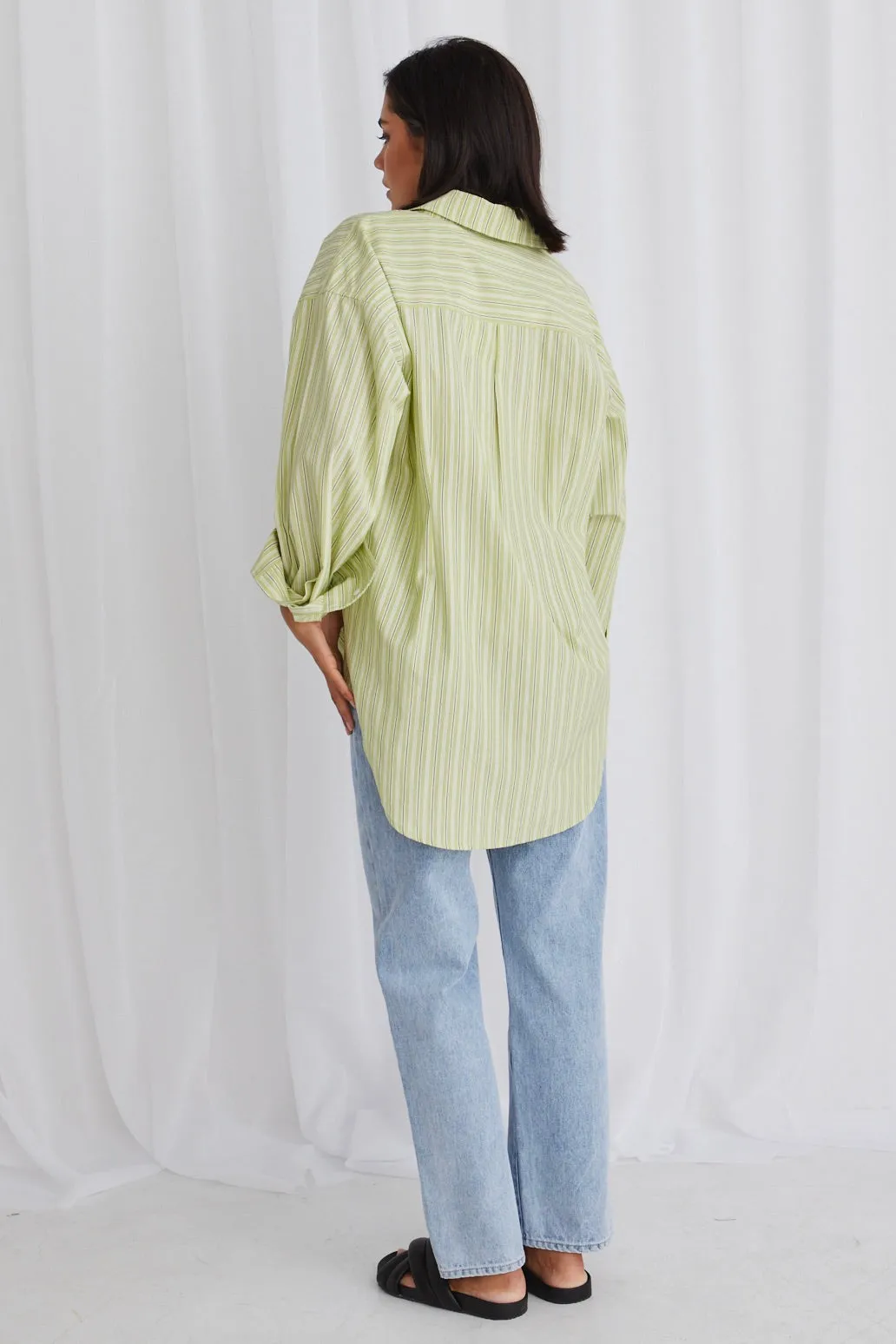 California Pistachio Stripe Oversized Shirt