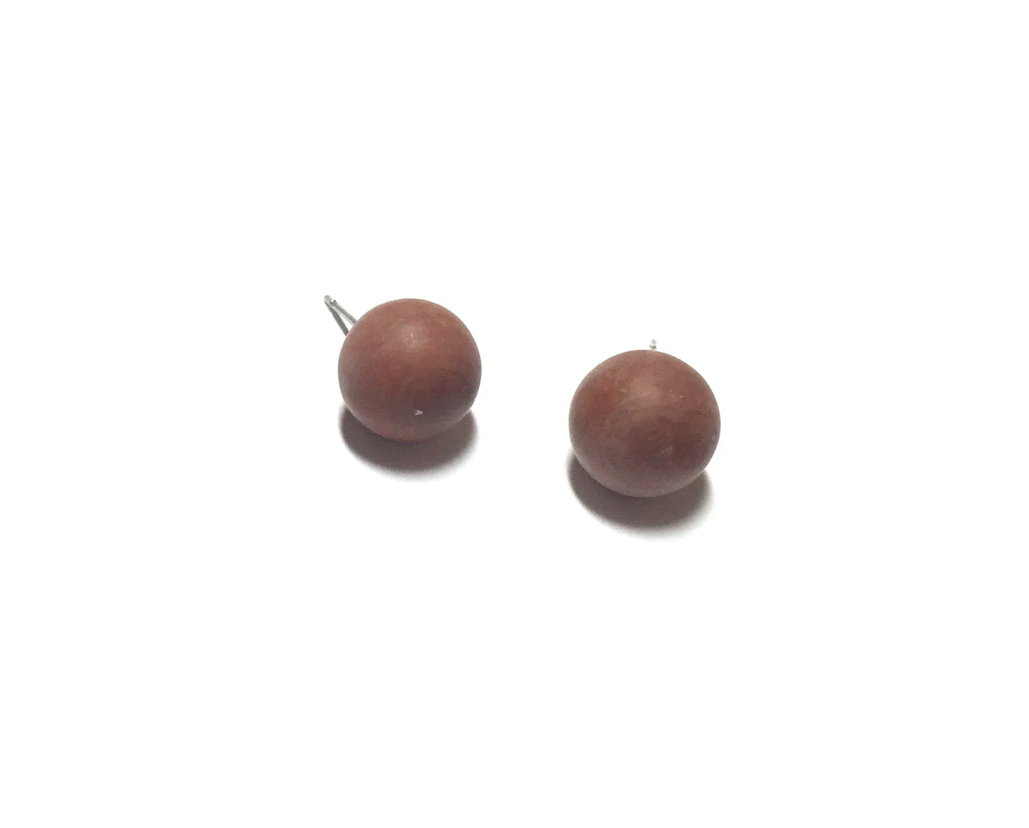 Caramel Brown Marbled Matte Ball Studs