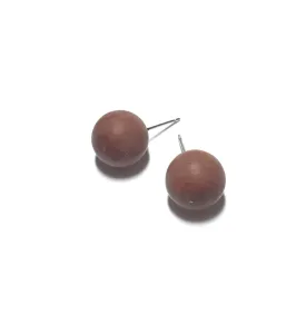 Caramel Brown Marbled Matte Ball Studs