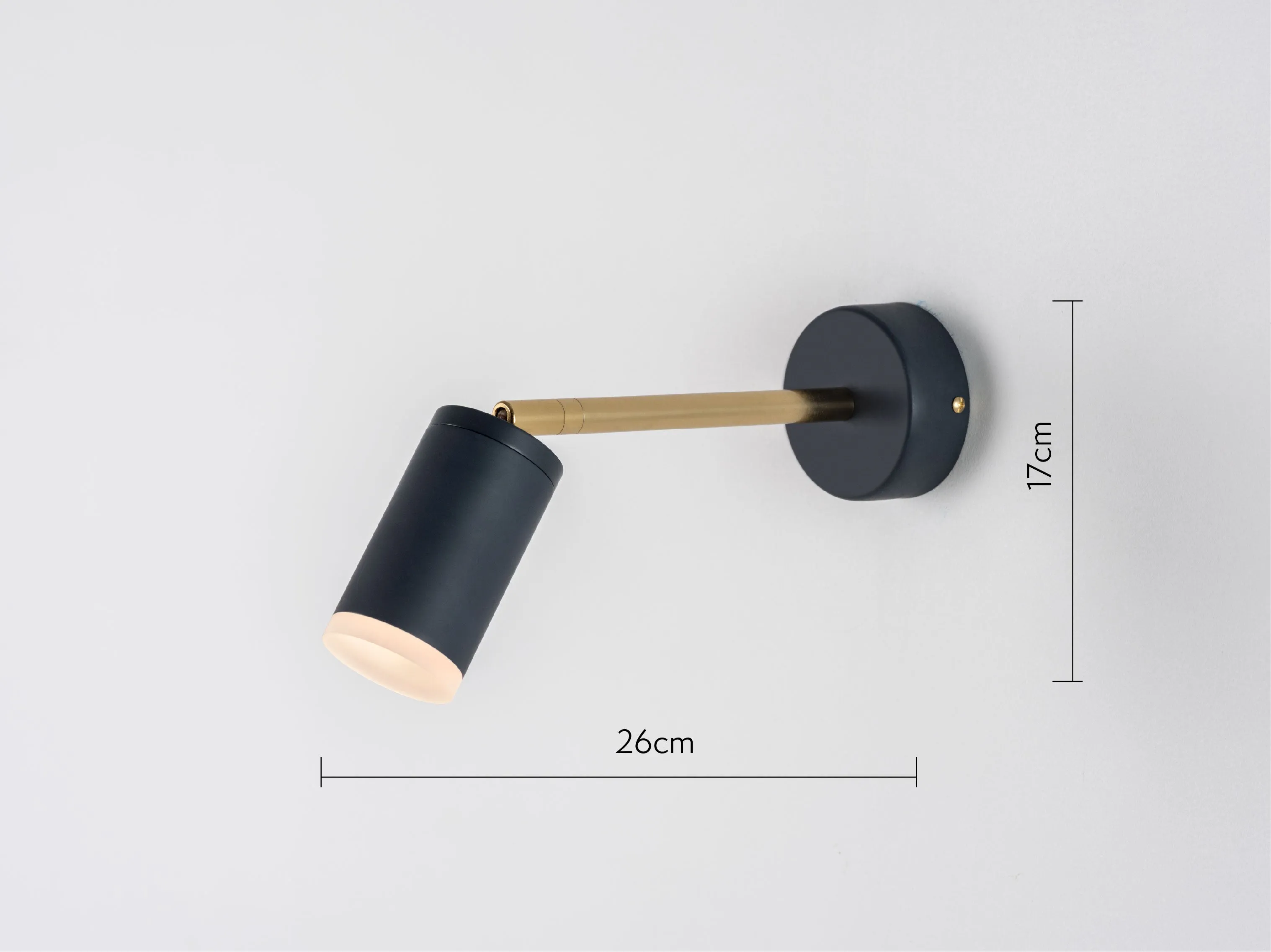 Charcoal grey task wall light