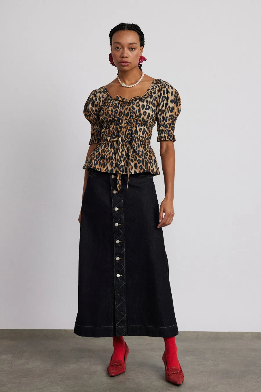 charley denim skirt - dark indigo
