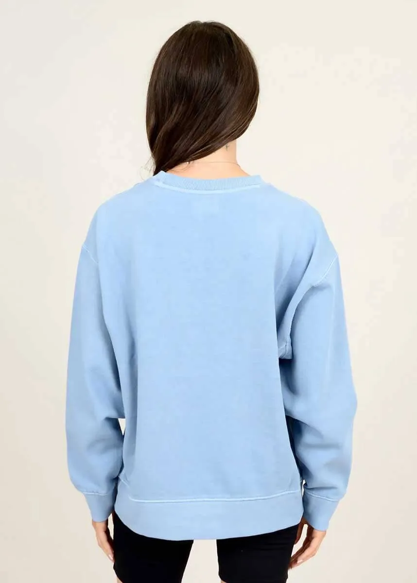 Christa Fleece Pullover - Light Blue Denim