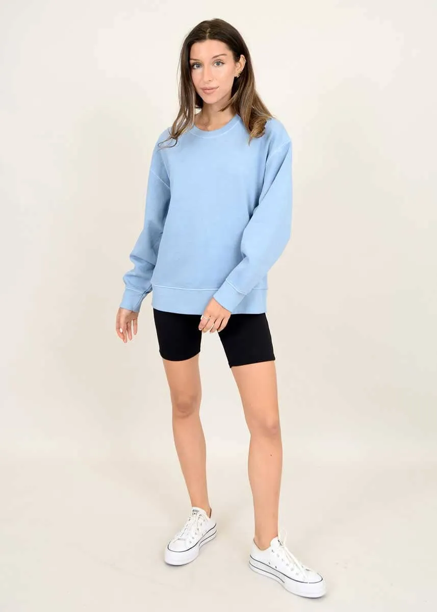Christa Fleece Pullover - Light Blue Denim