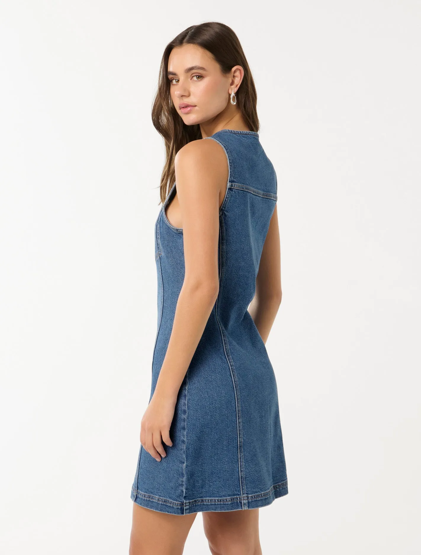 Chic Christine Womens Denim Mini Dress