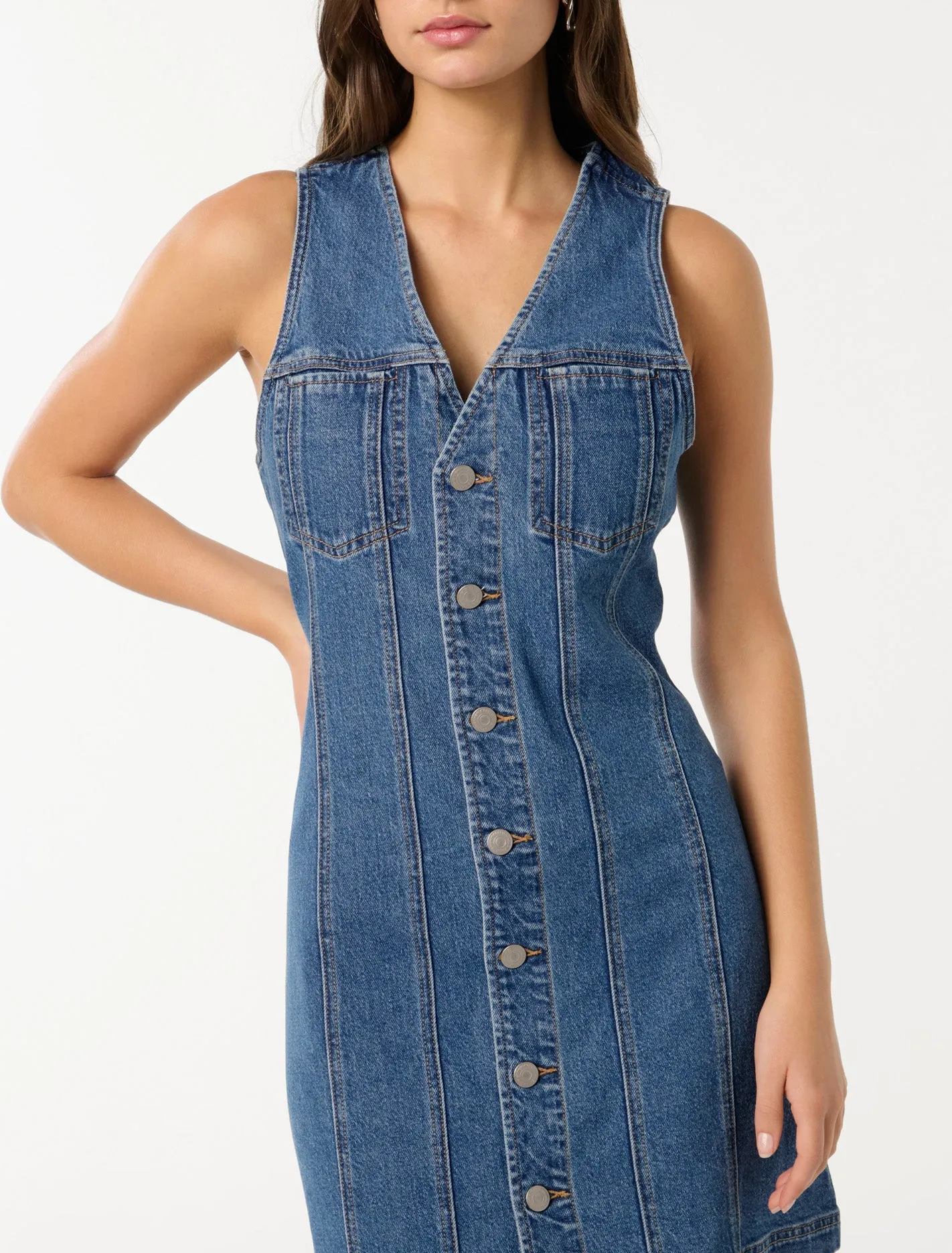 Chic Christine Womens Denim Mini Dress