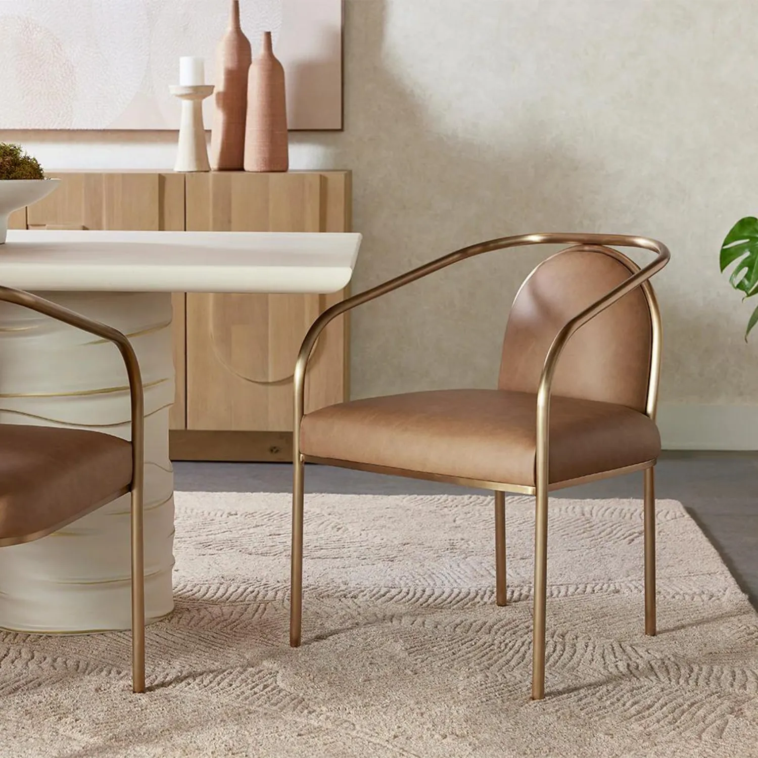 Cicero Cognac Dining Arm Chair