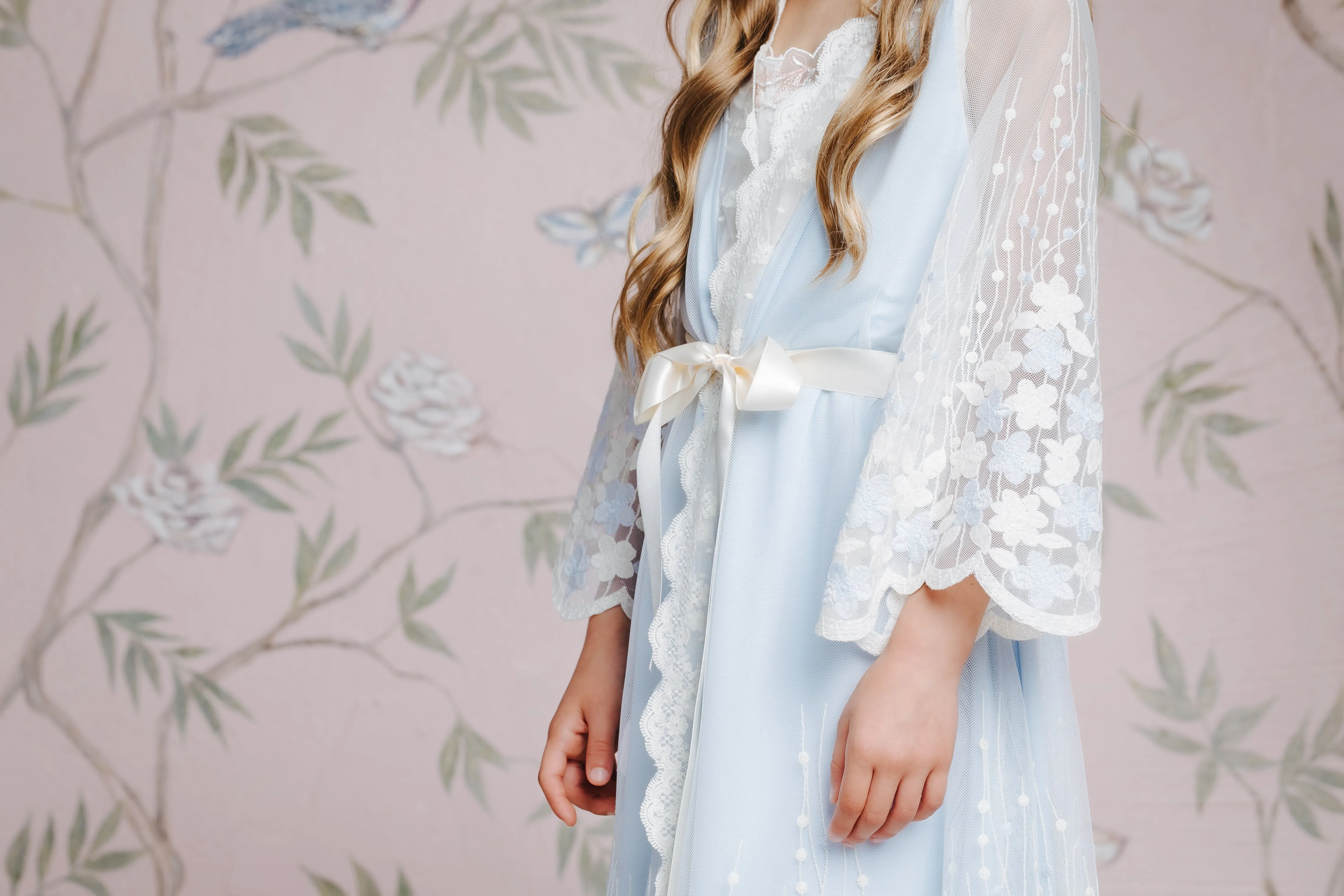 CLAIRE - CHILDREN'S SKY BLUE DRESSING GOWN