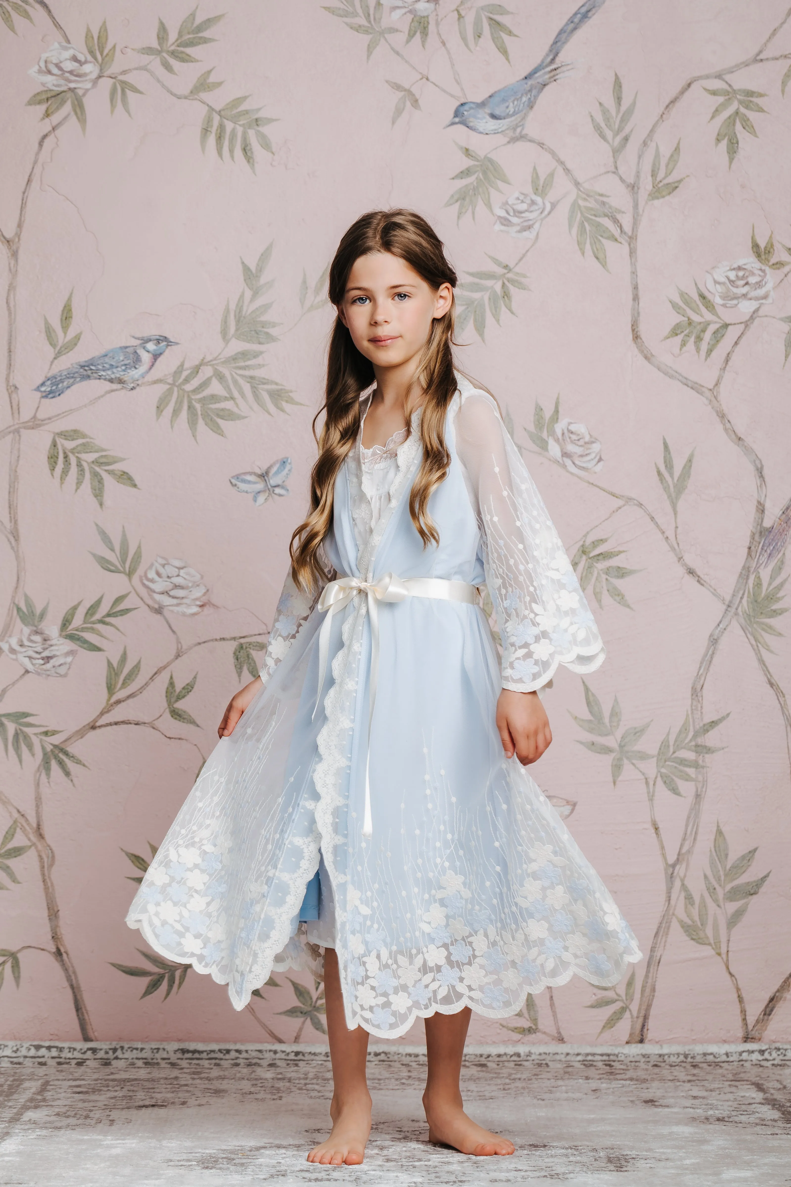 CLAIRE - CHILDREN'S SKY BLUE DRESSING GOWN