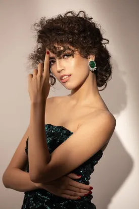 Classic Emerald Studs - Statement Jewellery