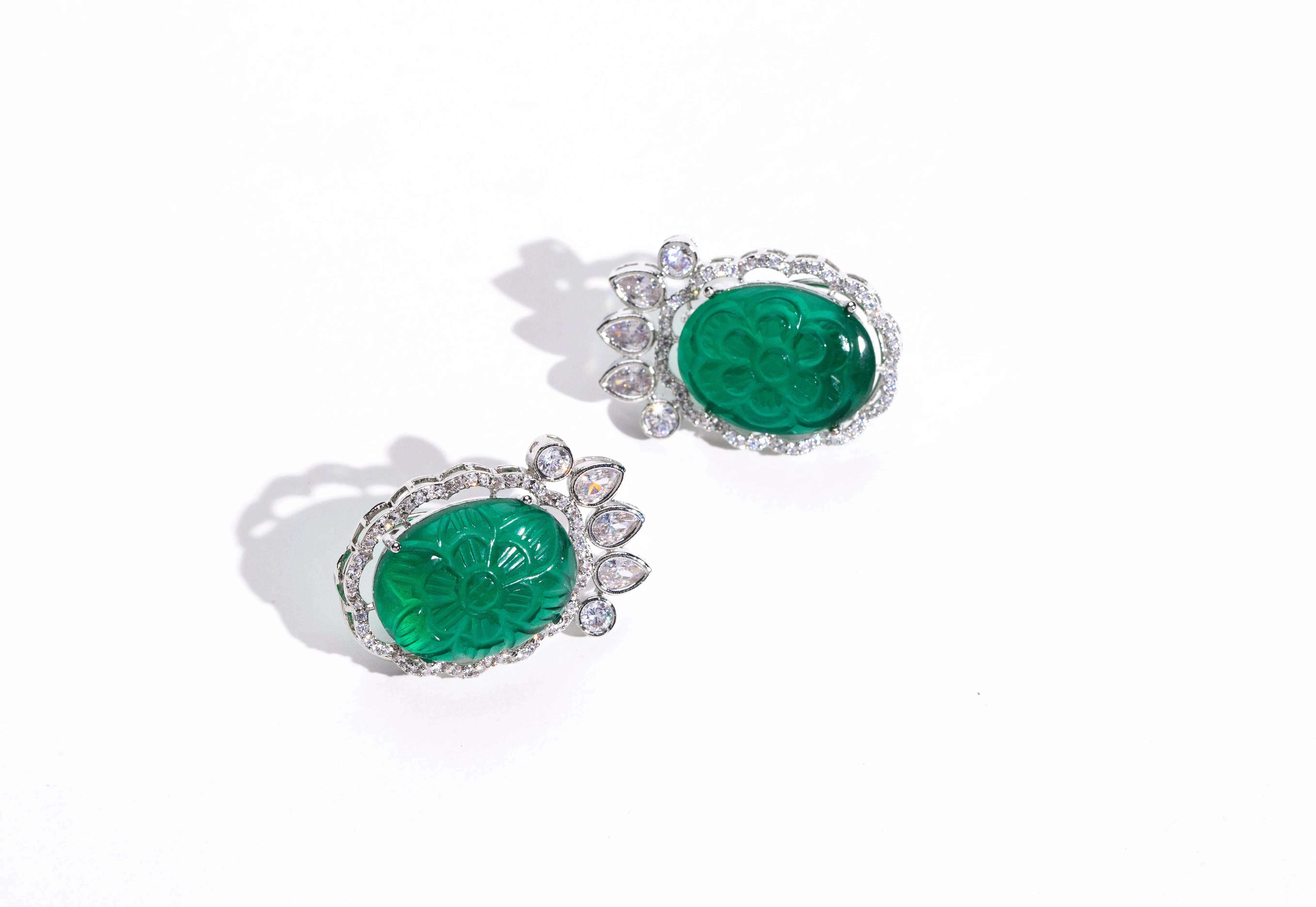 Classic Emerald Studs - Statement Jewellery