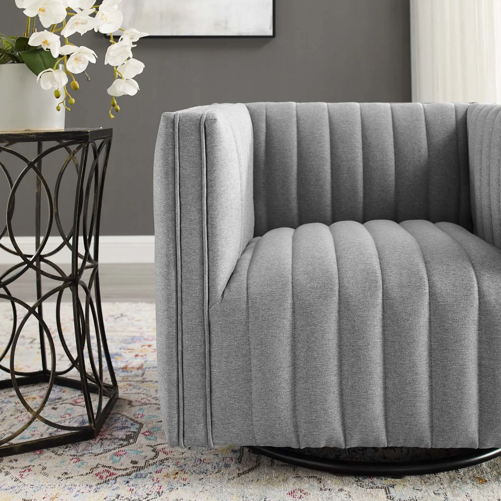 Conjure Tufted Swivel Upholstered Armchair by Modway