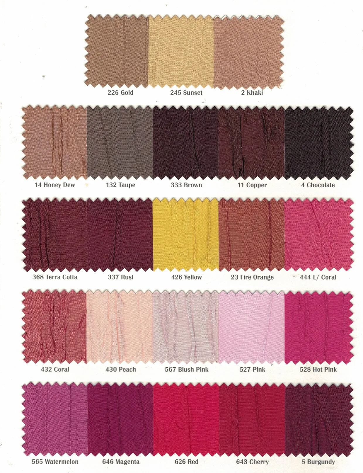 Crease Taffeta Fabric | Crush Taffeta | 52" Wide | Continuous Yards | Multiple Colors |