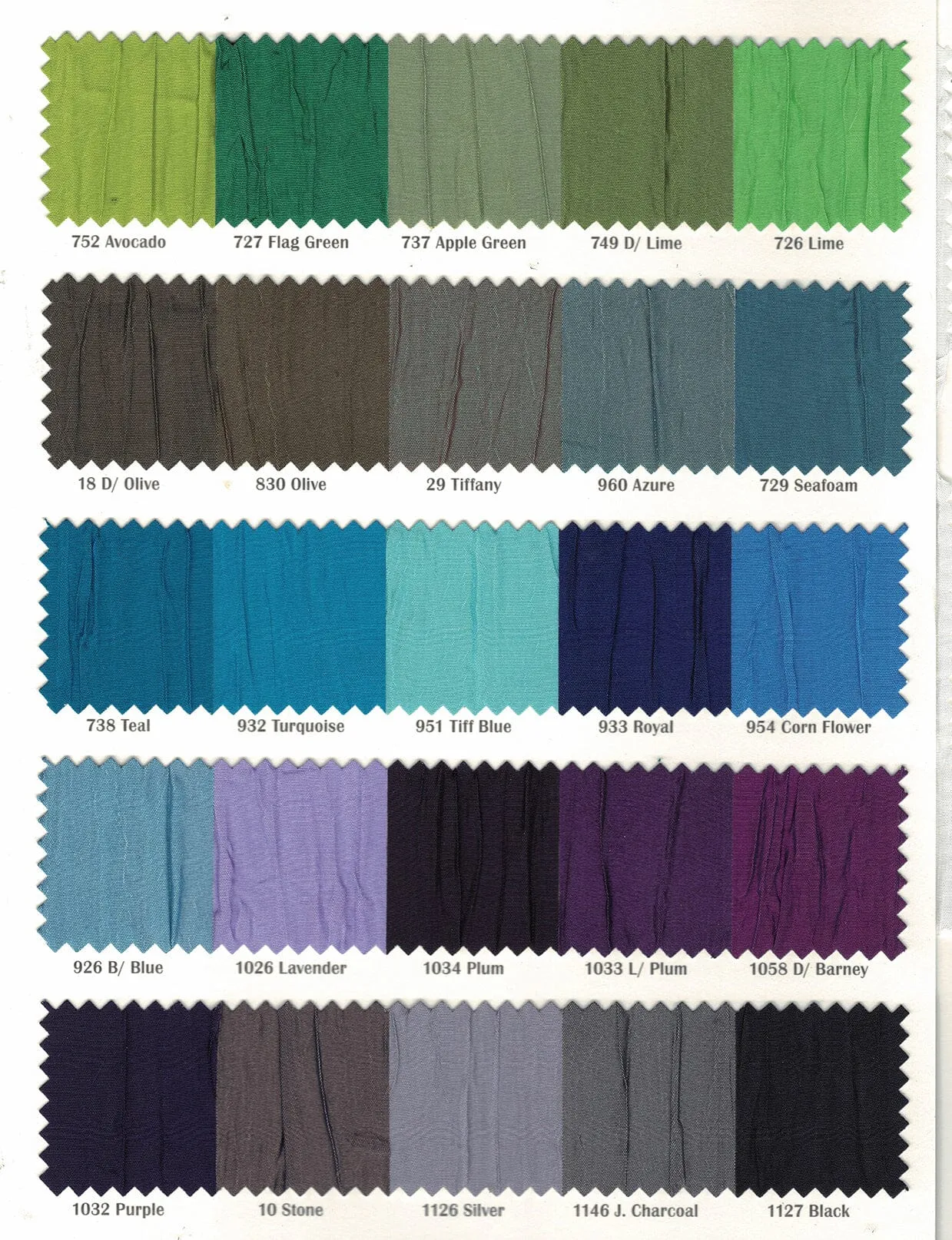 Crease Taffeta Fabric | Crush Taffeta | 52" Wide | Continuous Yards | Multiple Colors |