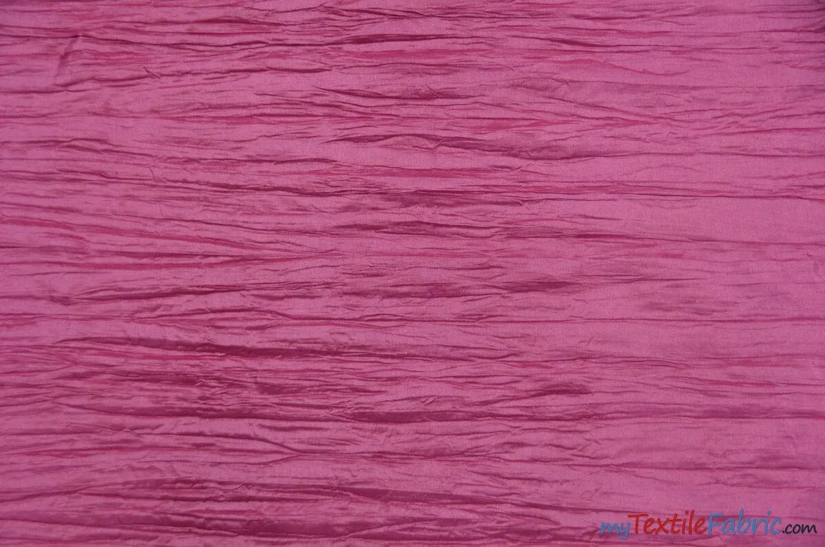 Crease Taffeta Fabric | Crush Taffeta | 52" Wide | Continuous Yards | Multiple Colors |