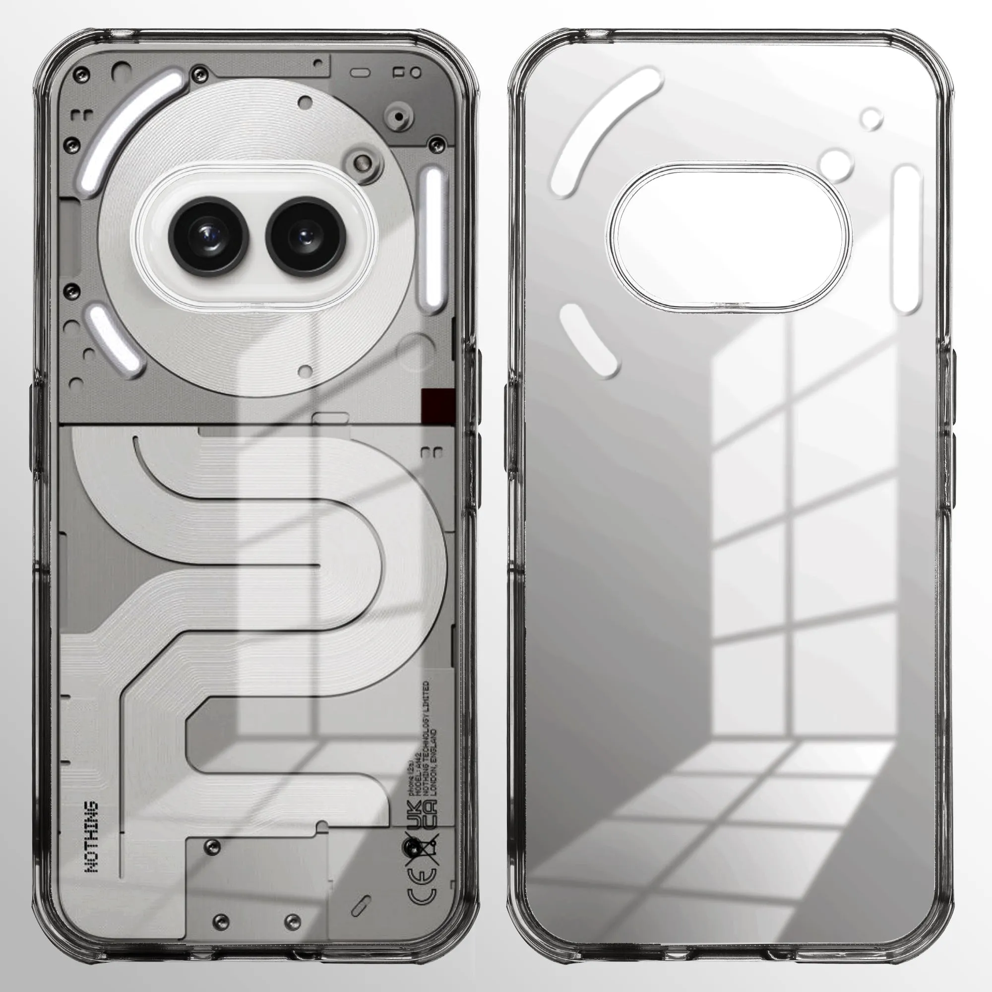 Crystal Clear Gray Soft Transparent Back Cover Case for Nothing Phone 2a