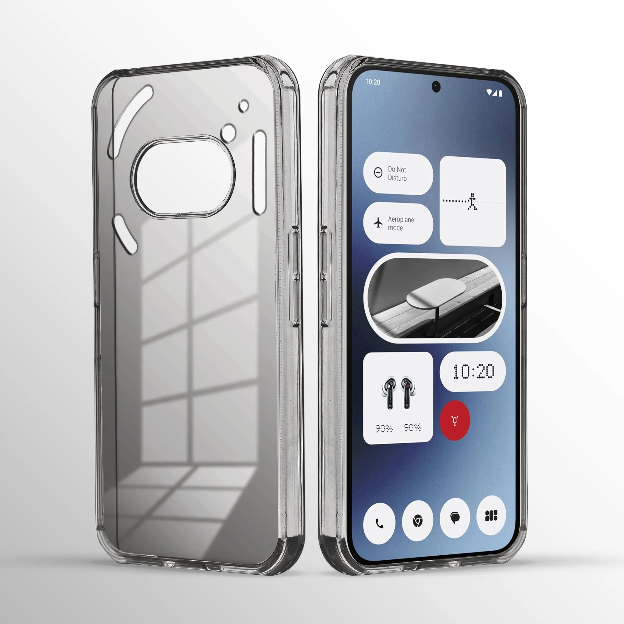 Crystal Clear Gray Soft Transparent Back Cover Case for Nothing Phone 2a