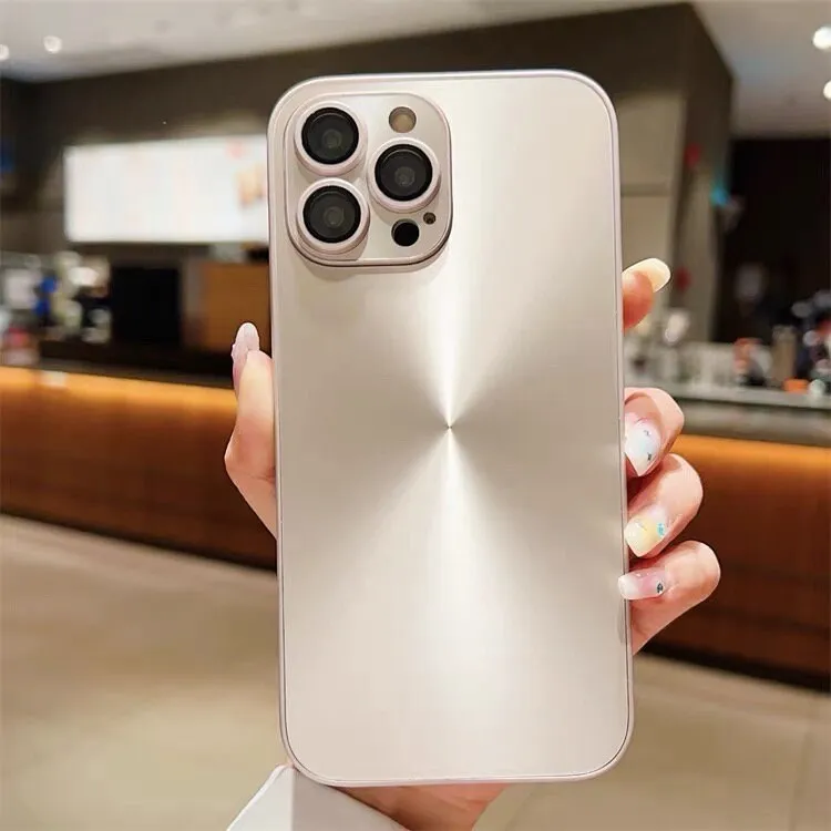 Cute Slick Silver Metallic Look Aurora Laser High-Grade Design Protective Shockproof Phone Case for iPhone 11 12 13 14 15 Pro Max Case