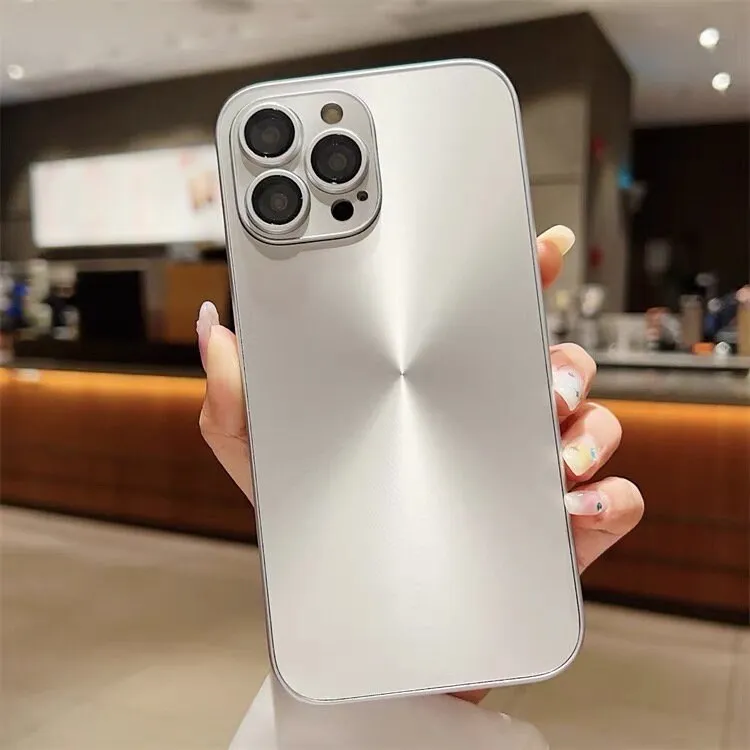 Cute Slick Silver Metallic Look Aurora Laser High-Grade Design Protective Shockproof Phone Case for iPhone 11 12 13 14 15 Pro Max Case