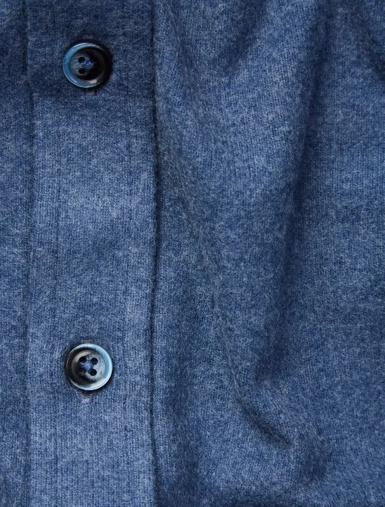 Denim Blue T-Series Solid Fleece Shirt