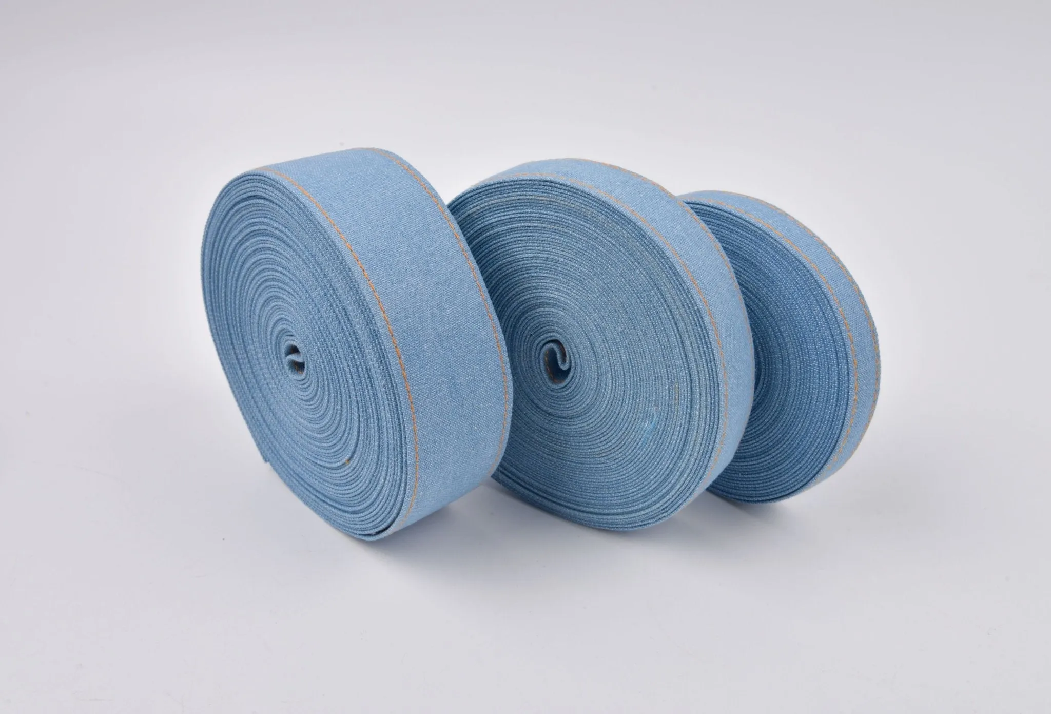 Denim Webbing With side stitches, Selling by Half Yard