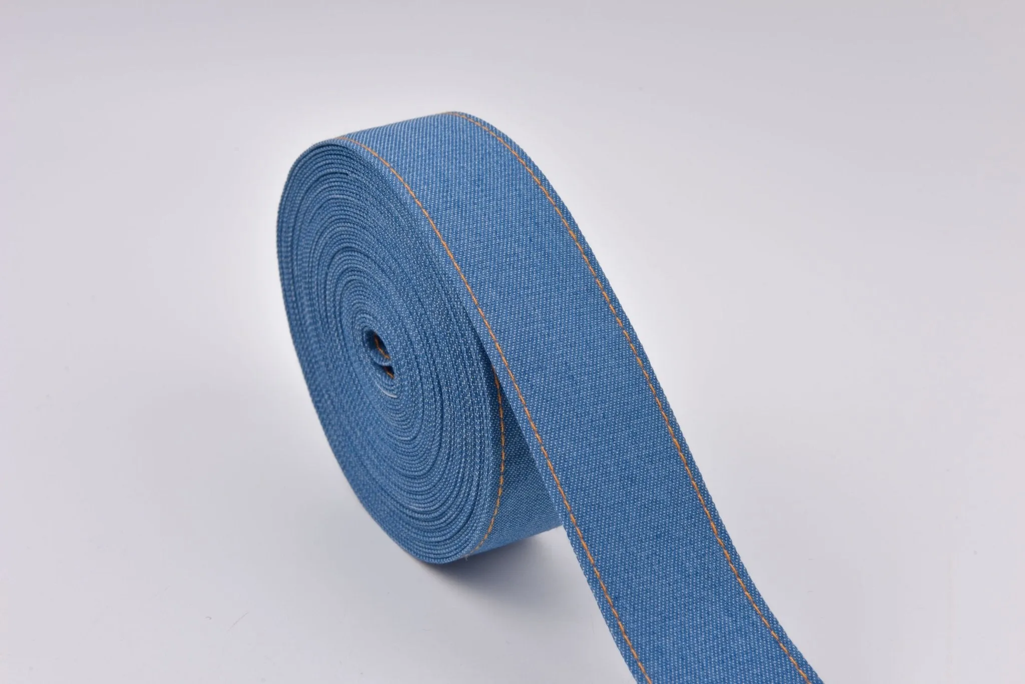 Denim Webbing With side stitches, Selling by Half Yard