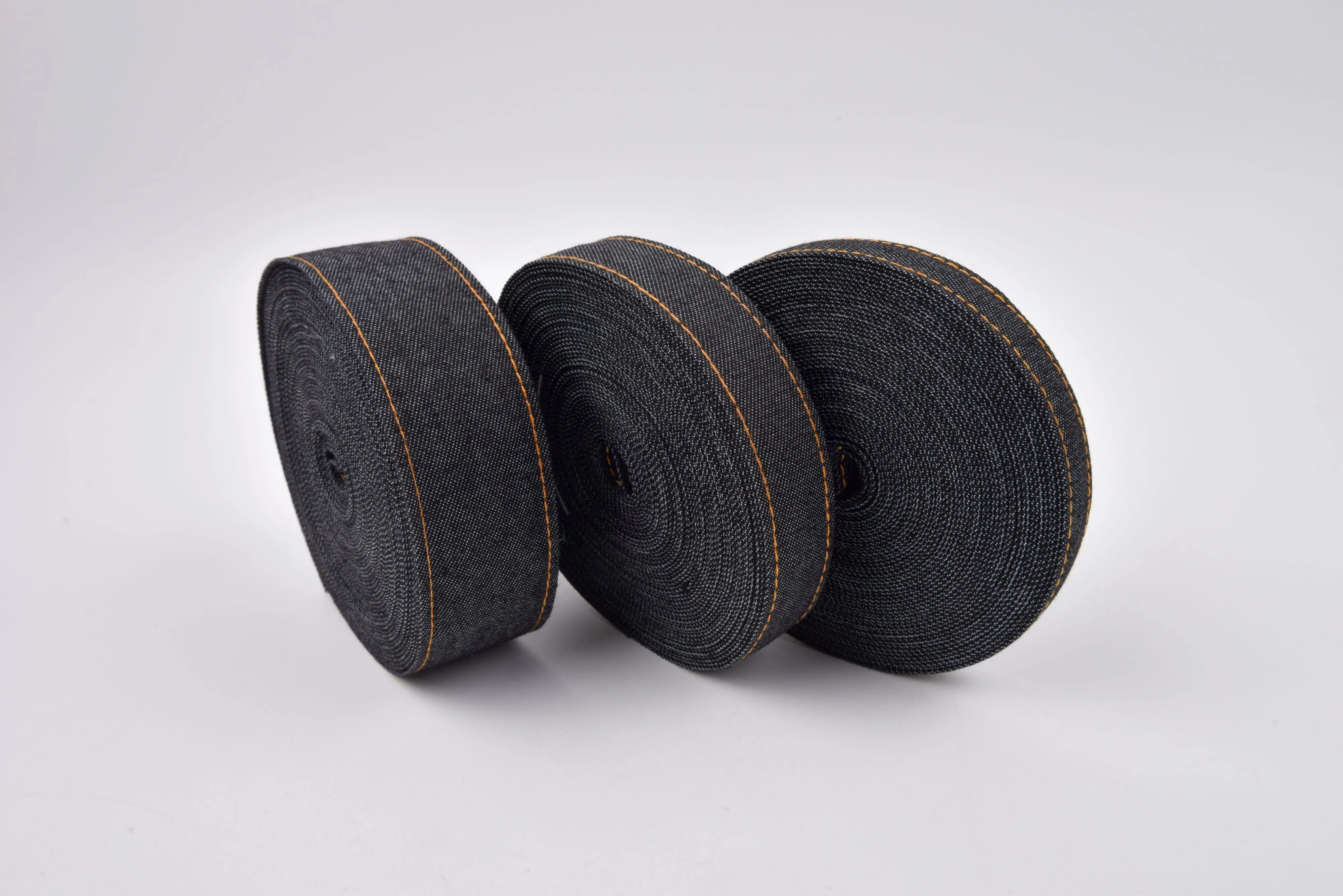 Denim Webbing With side stitches, Selling by Half Yard