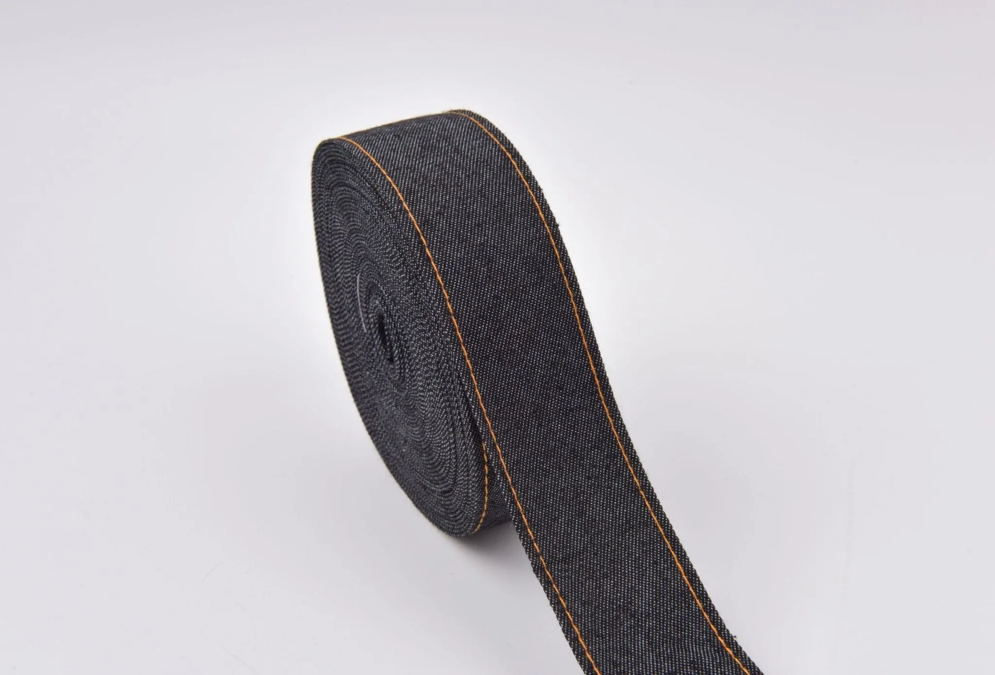 Denim Webbing With side stitches, Selling by Half Yard