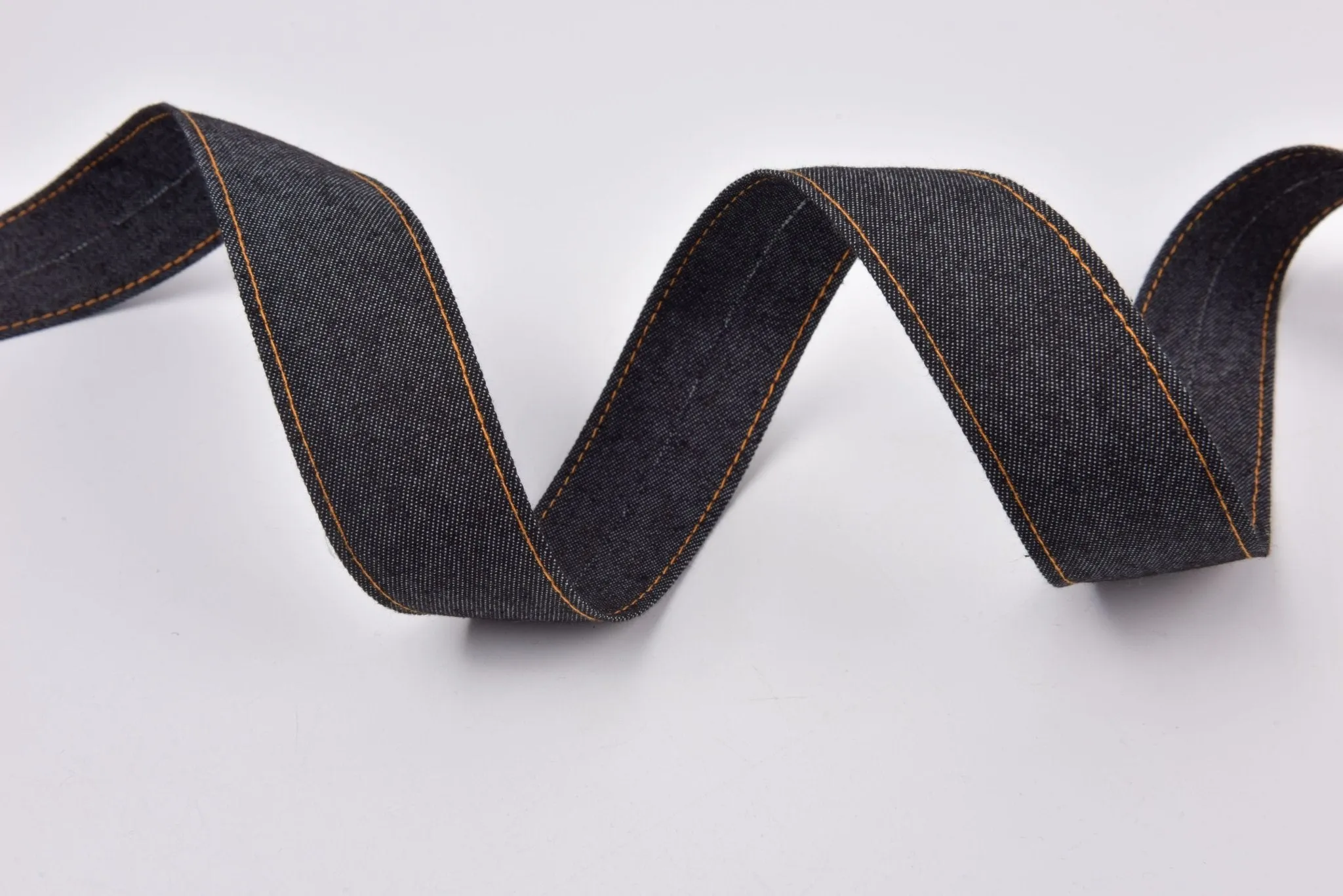 Denim Webbing With side stitches, Selling by Half Yard