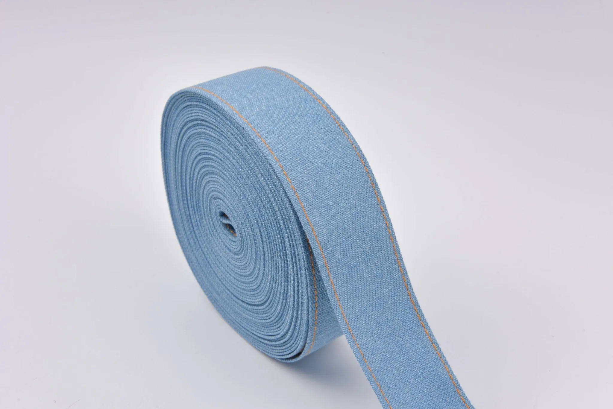 Denim Webbing With side stitches, Selling by Half Yard