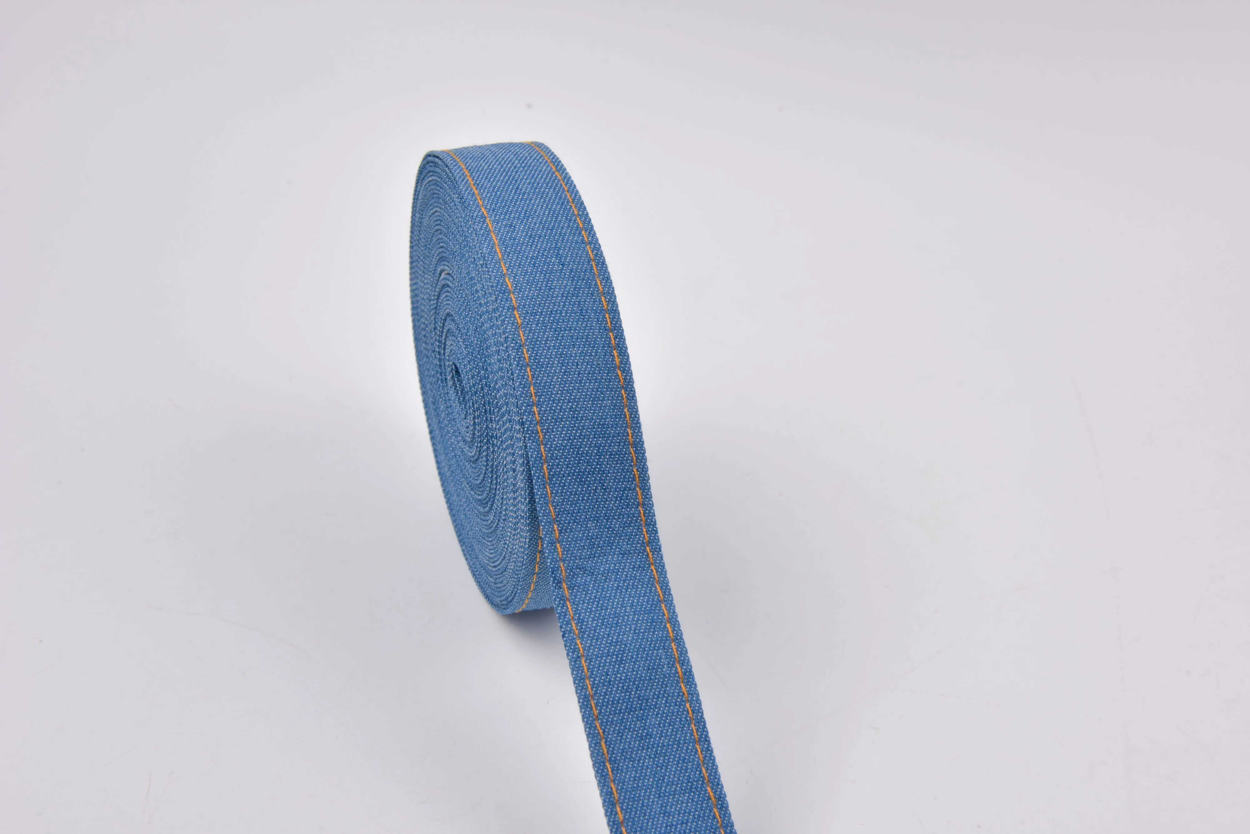 Denim Webbing With side stitches, Selling by Half Yard