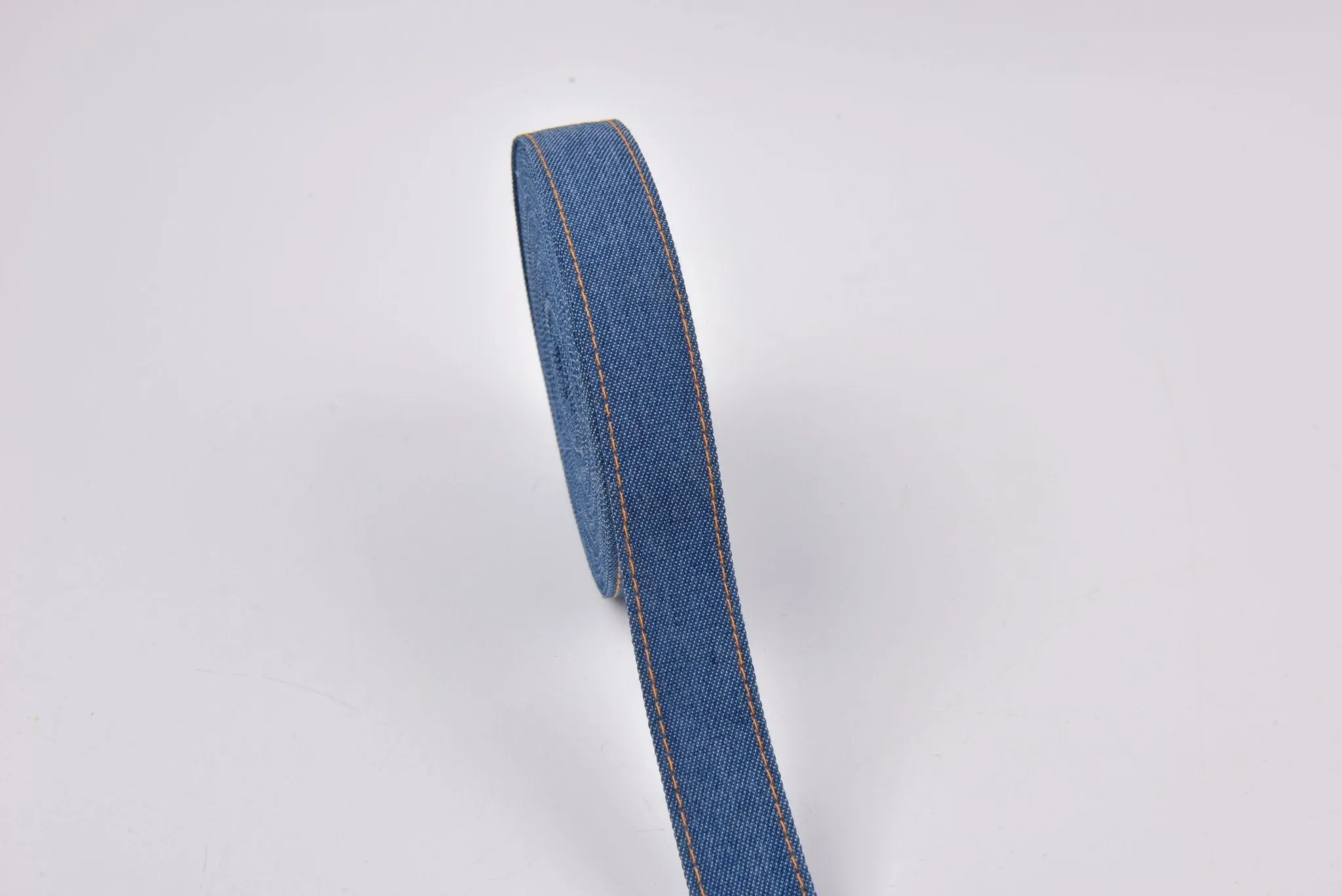 Denim Webbing With side stitches, Selling by Half Yard