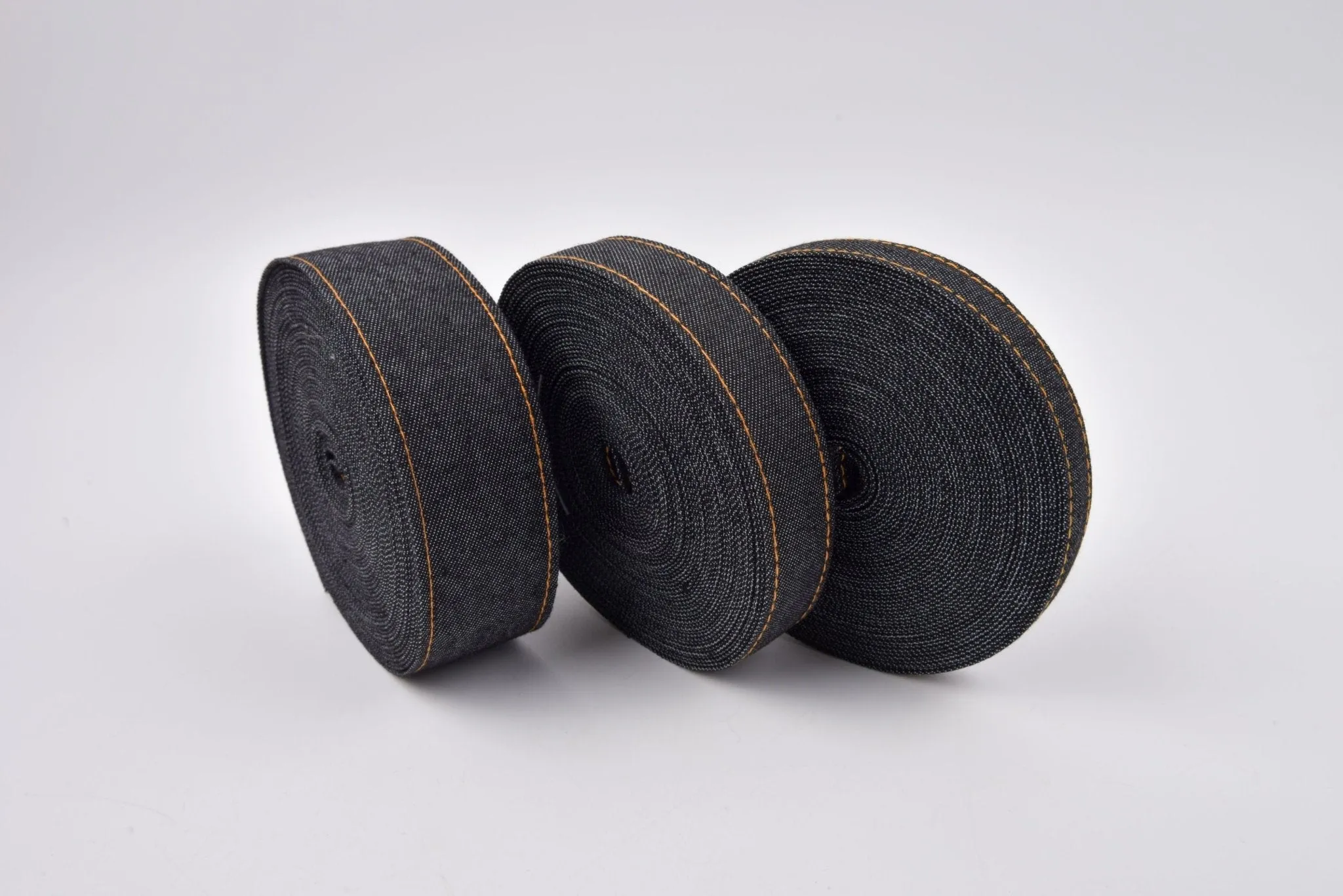 Denim Webbing With side stitches, Selling by Half Yard