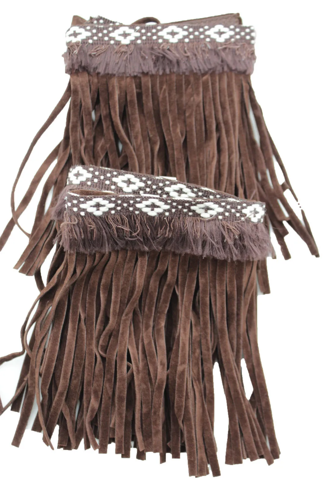 Diamond Accent Pattern Long Fringe Boots Toppers